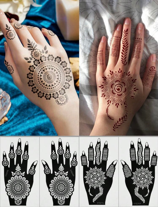 4 sheets Henna Stencils